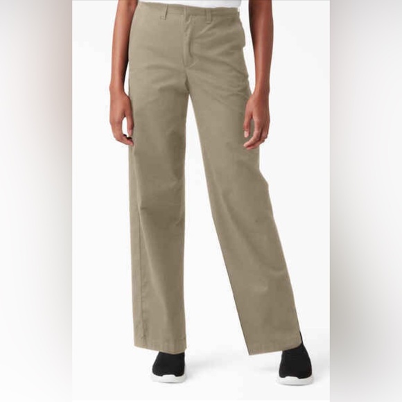 Dickies Women’s Khaki Work Pants | Straight Leg Business Casual Uniform Sz 8 - Picture 1 of 7